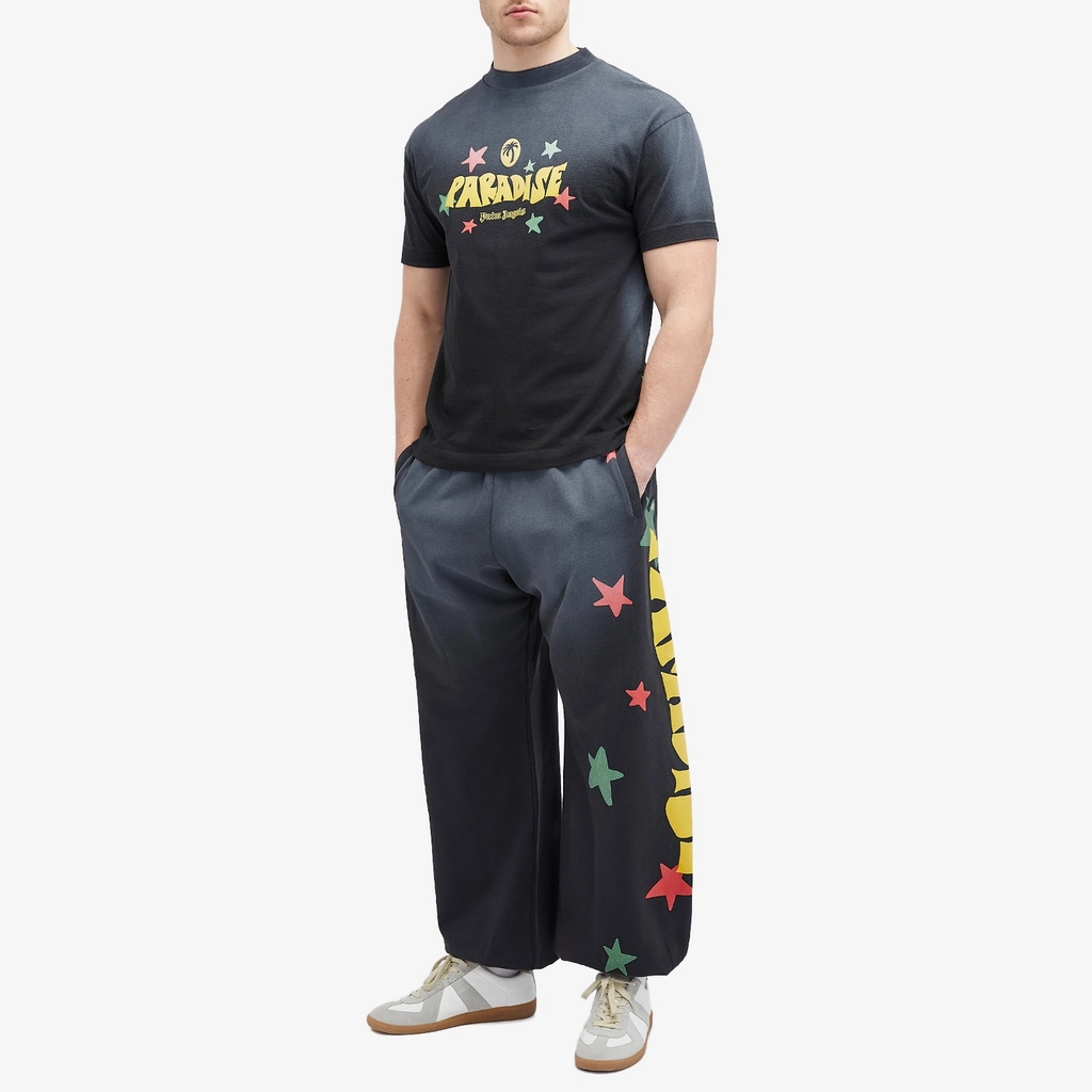 Palm Angels Men's Paradise Palm Sweat Pants Black/Yellow
